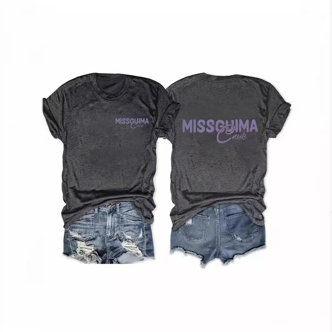 

European-American Summer Printed Short Sleeve Women s Casual T-Shirt S