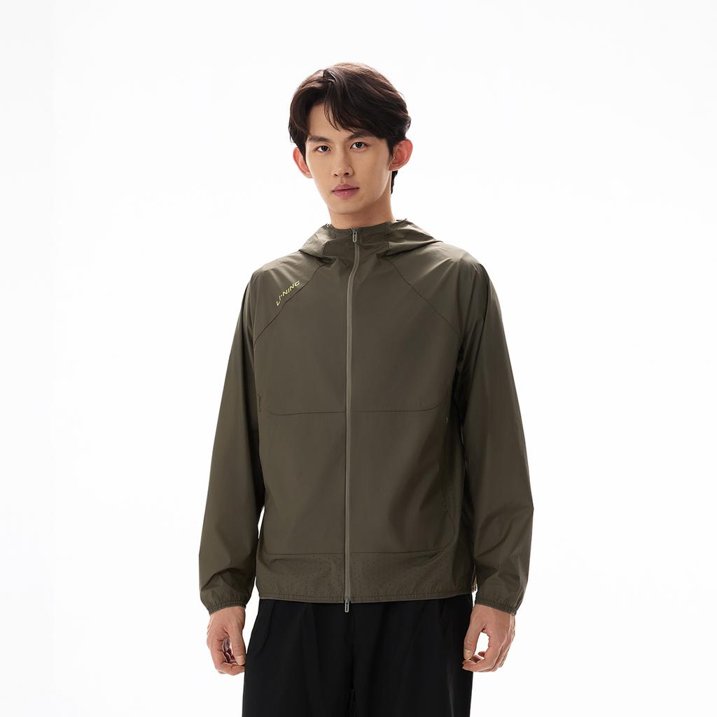 Li-Ning Fitness Series Zipper Solid Color Hooded Versatile Sports Jacket Men Jacket AFDW725-11