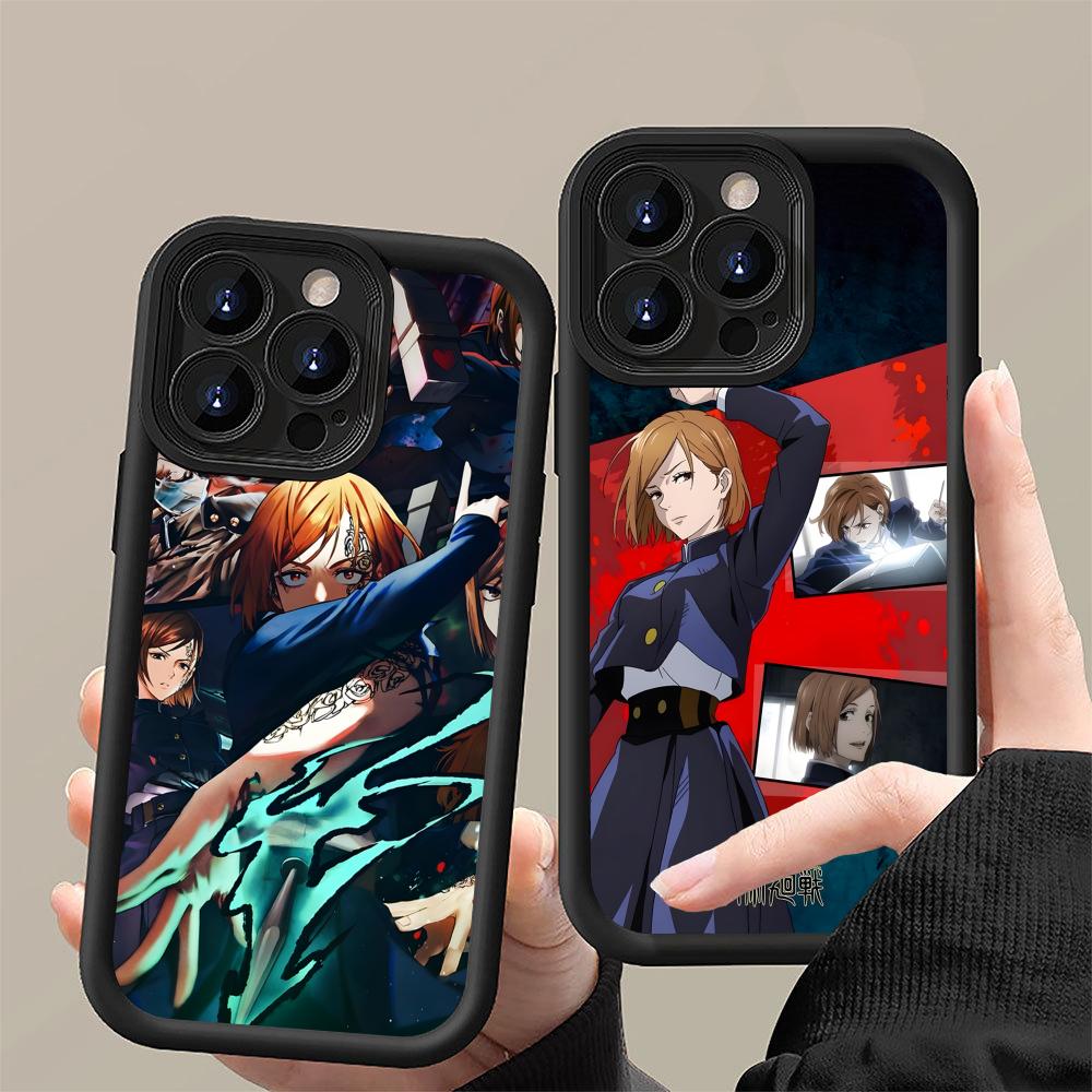 Jujutsu Kaisen Nobara Mobile Phone Case for iPhone 17 16 15 14 13 12 11 Air Pro Max Plus Thicken TPU Colorful Cover Cover Luxury