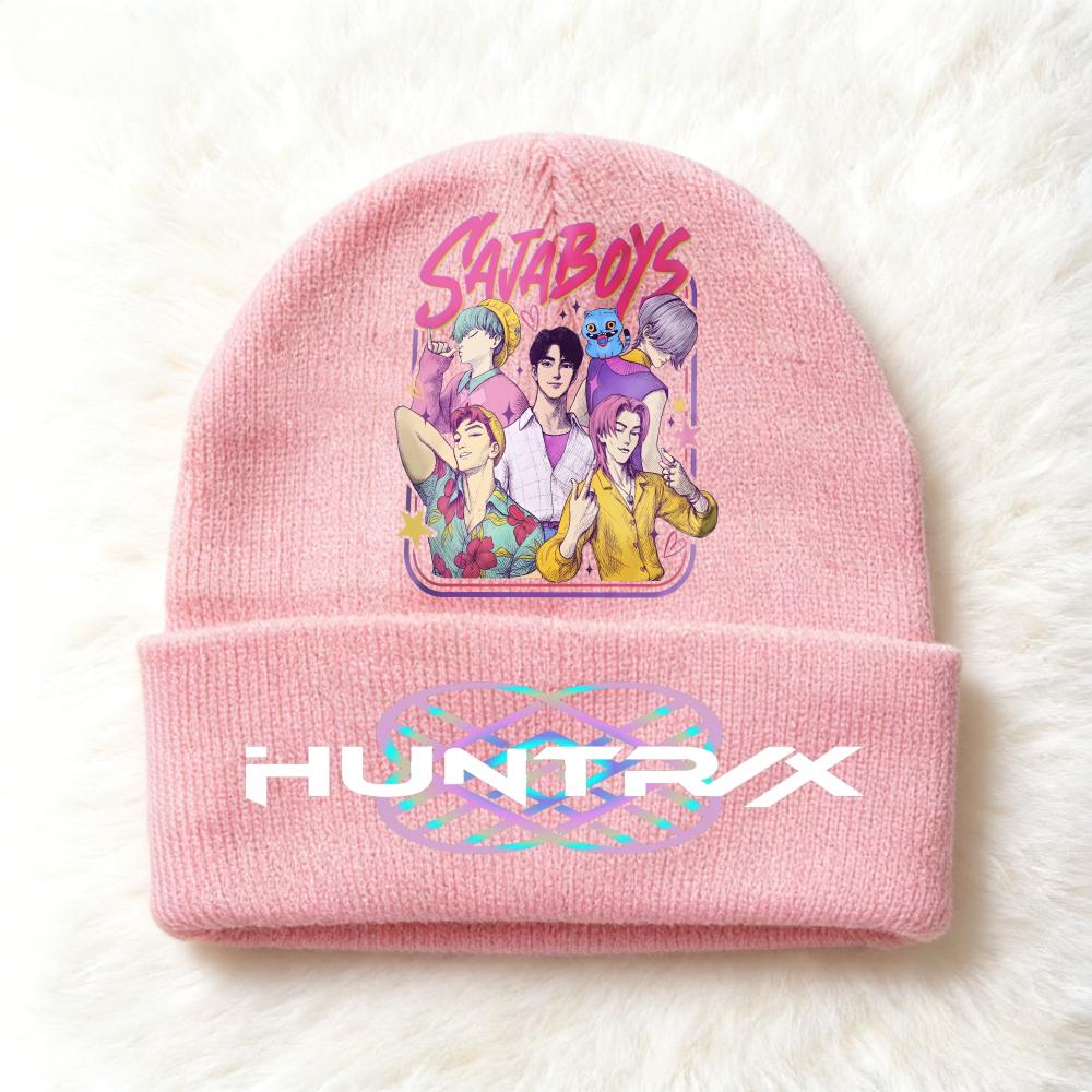 KPOP Demon Hunters Cute And Charming Cartoon Printed Children Knit Beanie Warm Cold Season Cap Girls Outdoor Sports Birth Date Present Accessories