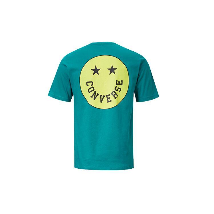 

Спортивная футболка с коротким рукавом Converse Smiley Pattern Мужские топы Зеленая 10018859-321