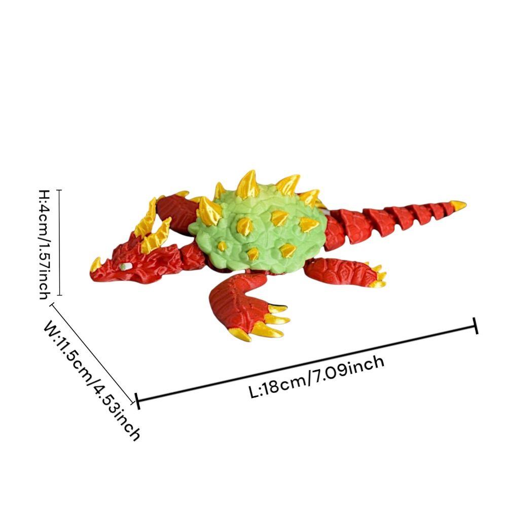 Big Eyes 3D Printed Dragon Turtle Model Realistic Design Plastic Material Articulated Dragon Turtle Doll Creative Sculpture