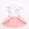 Cartoon Dog Round Neck Dress With Bow-knot Pet Pleated Skirt Dog Dress  Pet Supplies