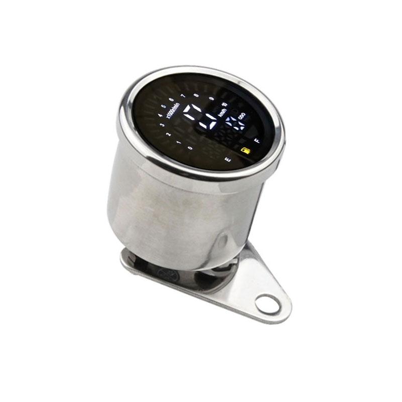 

Мотоциклетный спидометр 0 ~ 10000 об / мин 0-199 км / ч ЖК-цифровой тахометр одометр счетчик топлива 12 В универсальный для мотоцикла серебряный