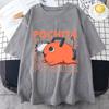 Anime T-Shirt Funny Pochita Graphic Printing Short Sleeve Summer Casual Round Neck Loose T-Shirt Top Y2K Retro Harajuku Unisex Printed Tee Oversize