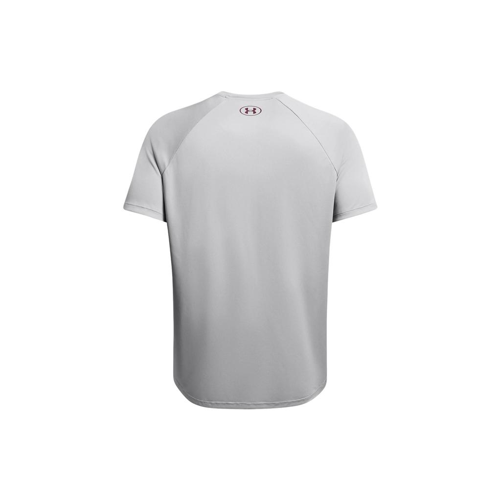 Under Armour Retro Letter Logo Print Quick-Dry Breathable Crew Neck T-Shirt Men Tops Silver 1377142-012