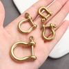 4 Sizes Buckles Shackle Fob Solid Brass Carabiner D Bow Staples Key Ring Keychain Hook