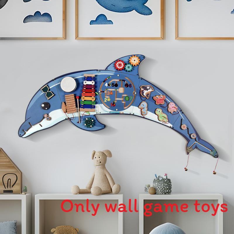 Wooden Educational Wall Toy For Kids With Puzzle Blocks For Preschool Classroom Decor