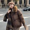 Fur Collar New Style Down Cotton Coat for Women Winter Korean Version Thickened Cotton Coat Small Loose Cotton Jacket