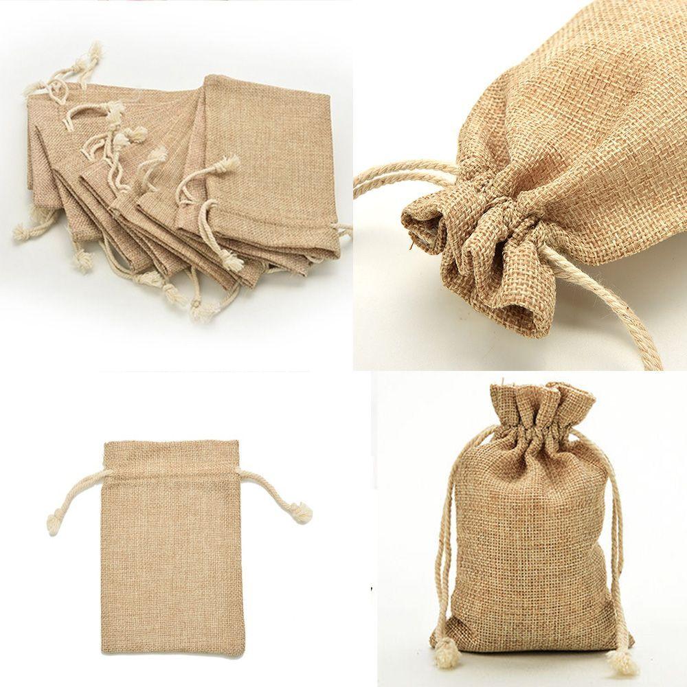 Gunny Favour Mini Hessian Pouch Rustic Gift Party Tie Wedding Burlap Favor Bag
