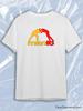 Manto White Crew Neck Short Sleeve T-Shirt with Yellow Red Wrestling Silhouette Logo and Manto Text