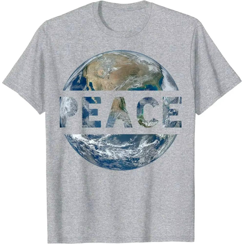World Peace on Earth Conscious Humanity Love and Kindness Men T-Shirt Women Shirts Men Clothing Casual Cotton Daily Tees