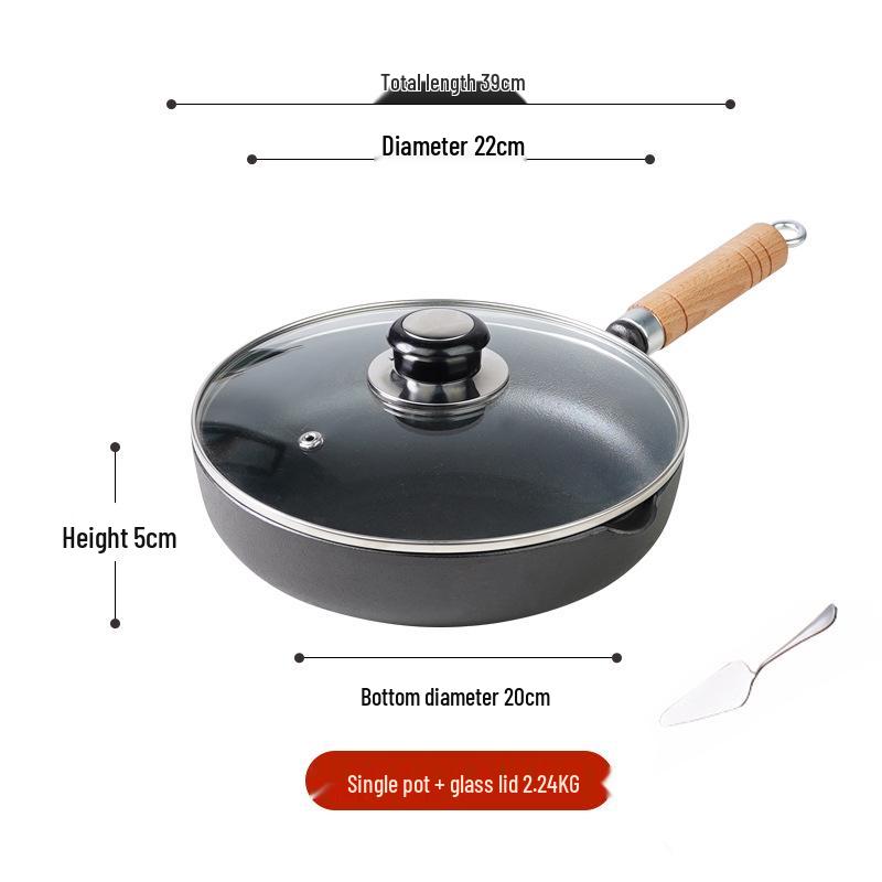 13cm Gusseisen Fritteuse für Eier & Knödel - Spritzfrei, Flachboden, Vielseitiges Kochgeschirr