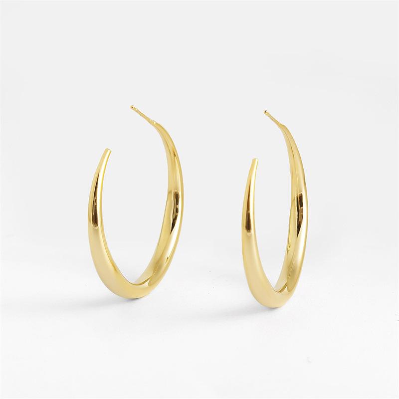 Женские модные каффы из серебра S999 - Европейский и американский стиль, простые и универсальные. 6 cm