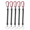 5Pcs Coiled Fishing Lanyard with Carabiner Retractable Safety Coiled Tether Fishing Ropes Pliers Lip Fishing Tackle