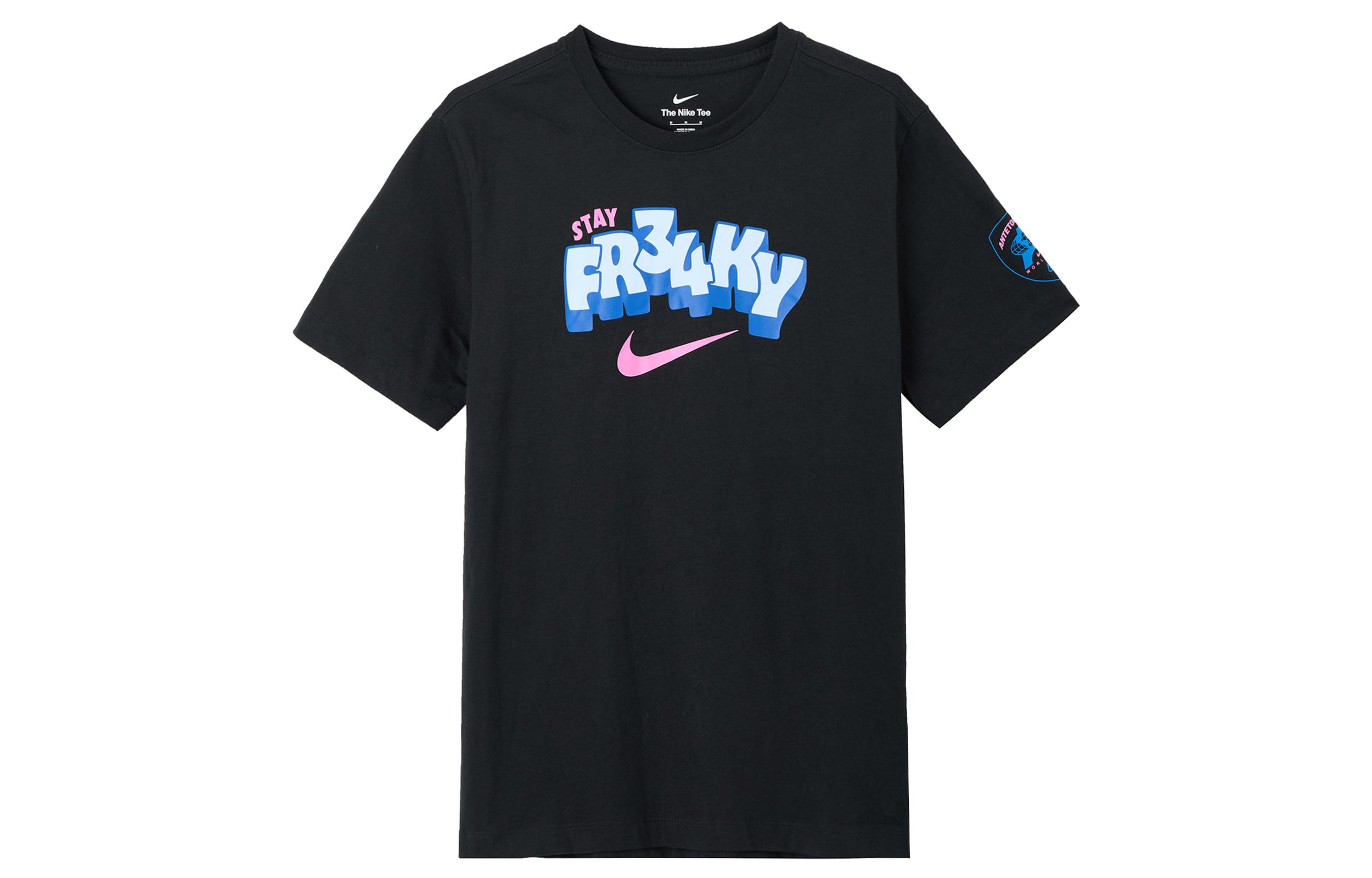 

Nike T Shirts Men s Black Crew Neck Moderate Straight Fit FZ8078-010 M