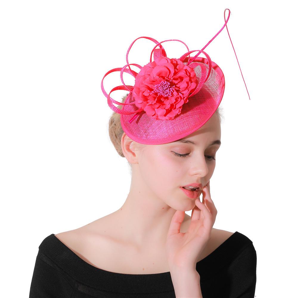 Ladies European And American Party Hair Accessories Bridal Headwear Wedding Party Rose Linen Hat