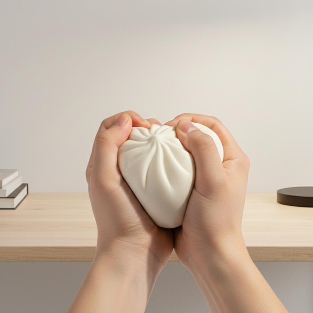 Colorful Bun Bao Squeeze Dough Ball Creative Fake Stress Balls with Food Steamer Stress Relief Sensory Hand Toy For Kids Gifts