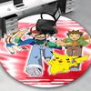 1pc Pokemon Pikachu & Friends Round Carpet - Anime Design Chair Mat for Office, Home Decor, Living Room, Bedroom