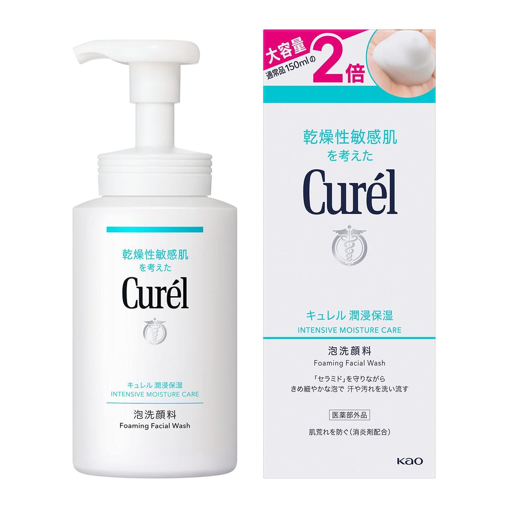 Curel Moisturizing Foaming Facial Cleanser, Large Bottle, 300ml