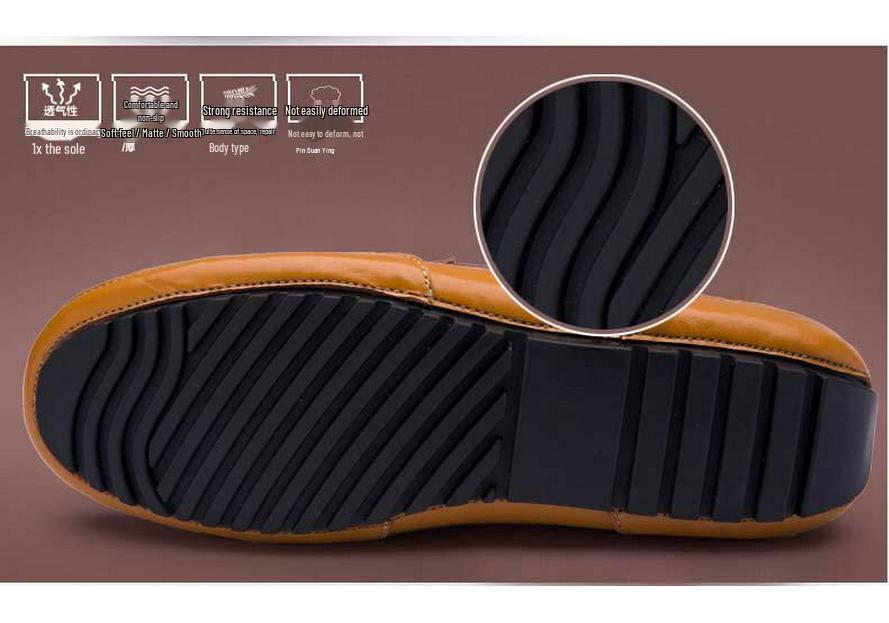 British Style Men's Plus Size Leather Driving Moccasins for Spring & Autumn