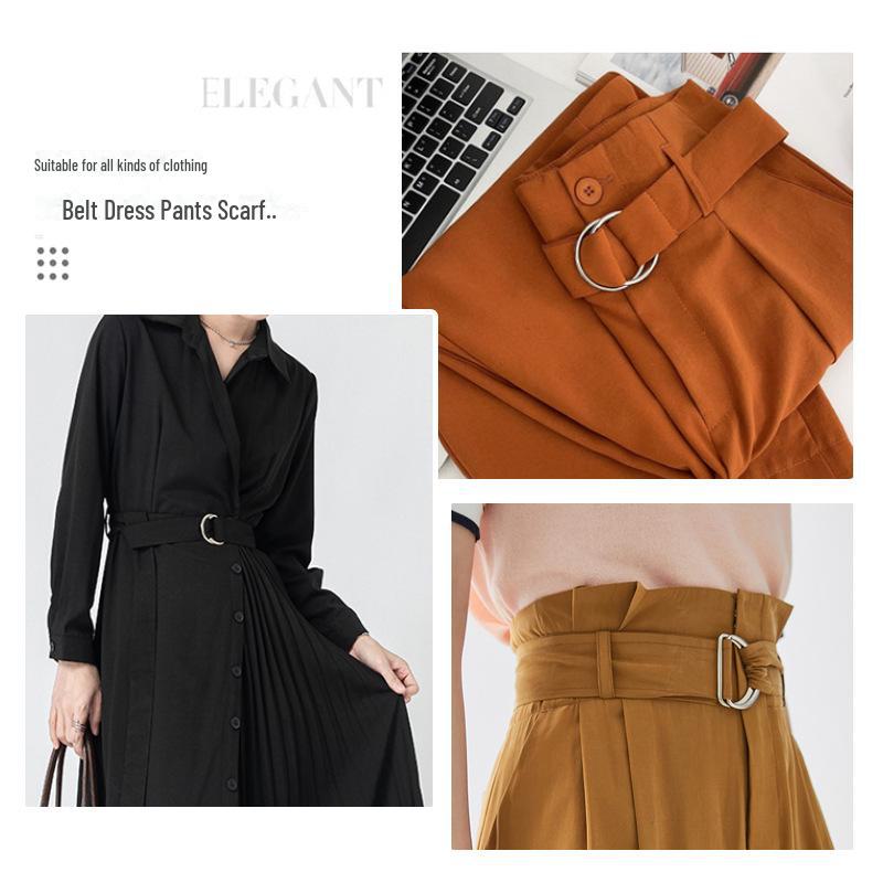 Adjustable Metal D-Ring Belt Buckle for Coats and Dresses