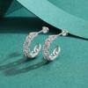 MODIAN 925 Sterling Silver Platinum Plated Stud Earrings Luxury Clear Cubic Zirconia Hypoallergenic For Women Wedding Jewelry