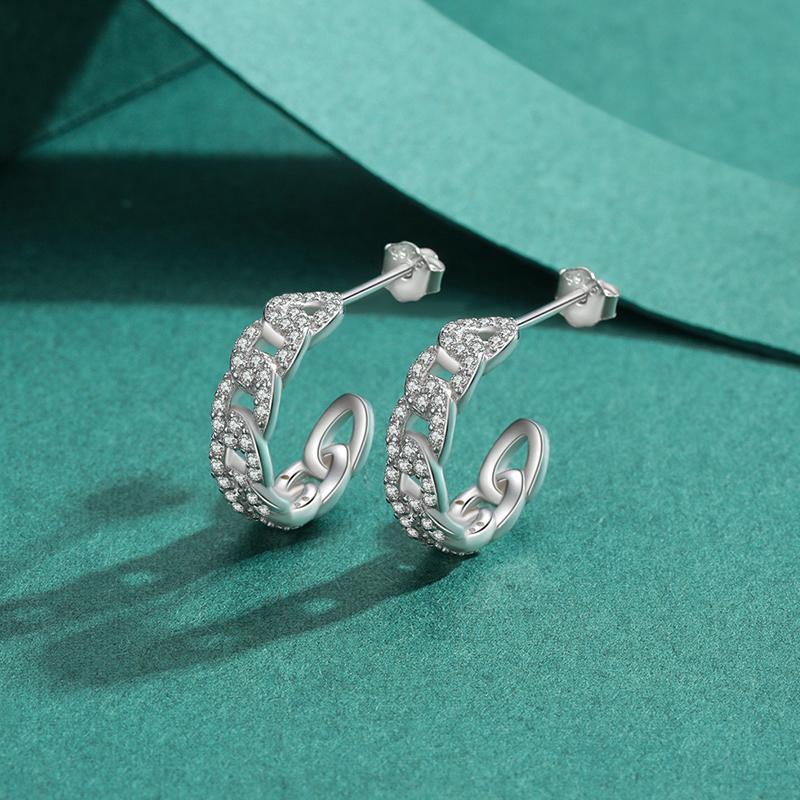 MODIAN 925 Sterling Silver Platinum Plated Stud Earrings Luxury Clear Cubic Zirconia Hypoallergenic For Women Wedding Jewelry
