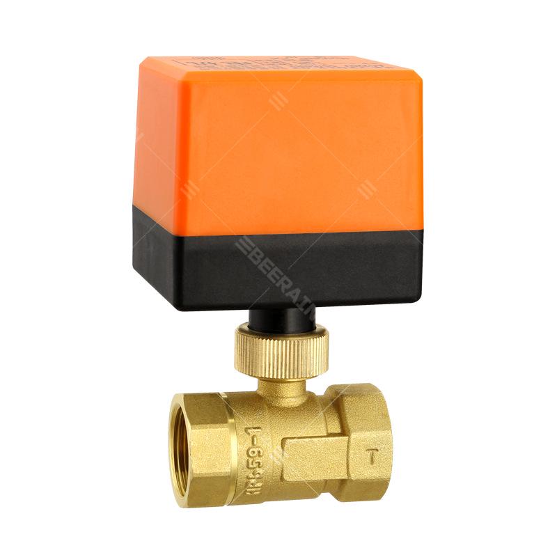 Electric Brass Two-Way Ball Valve 220V, NO/NC, Central AC Fan Coil, 3-Wire, 2-Control Actuator
