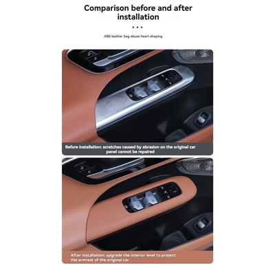 Accessories Door Window Glass Lift Button Cover Trim Frame Leather Sticker For Mercedes Benz-A87Q