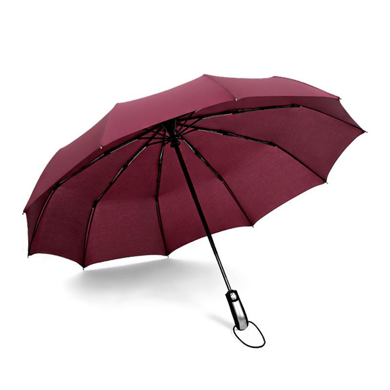 Fully Automatic 10-bone Vinyl Umbrella Folding Men's and Women's Umbrellas Sunshine and Rain Dual-purpose Three-fold Umbrella Umbrella