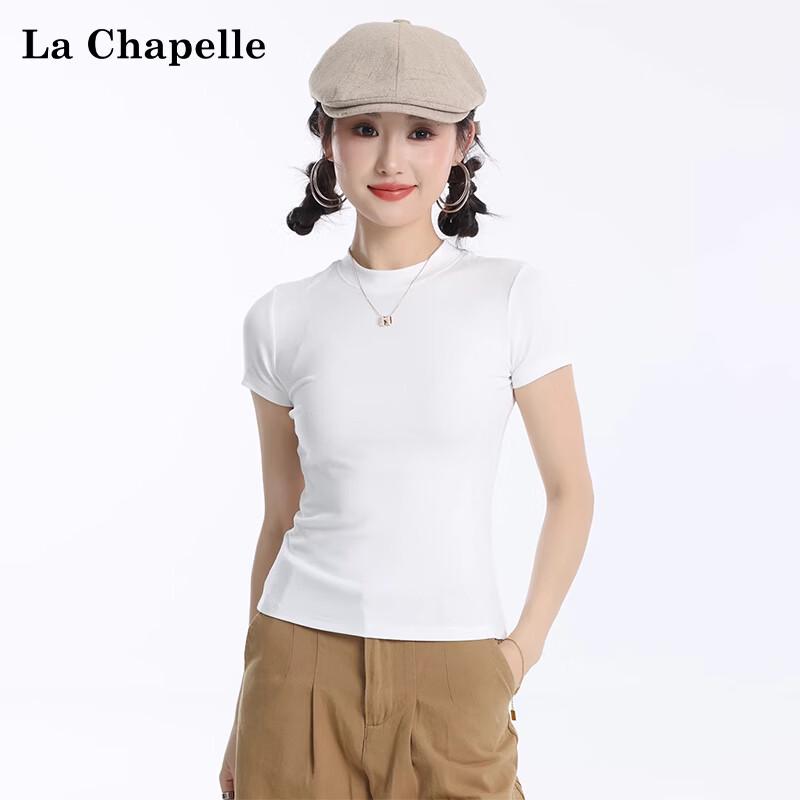 La Chapelle Women s Slim-Fit Mock Neck Short Sleeve T-Shirt S