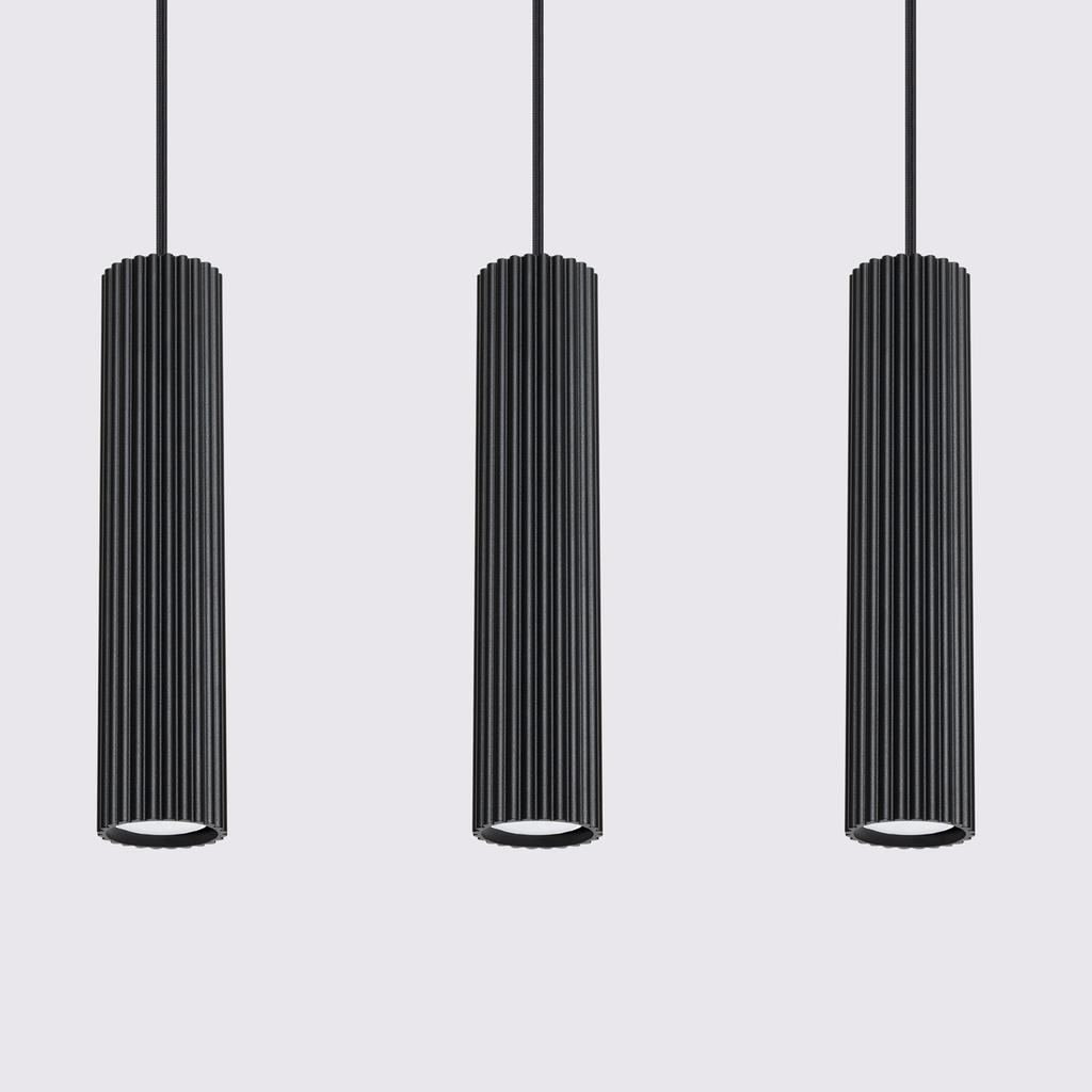 Lampa Wisząca Karbon 3 Gu10 Czarny Alu Sollux Sl.1575