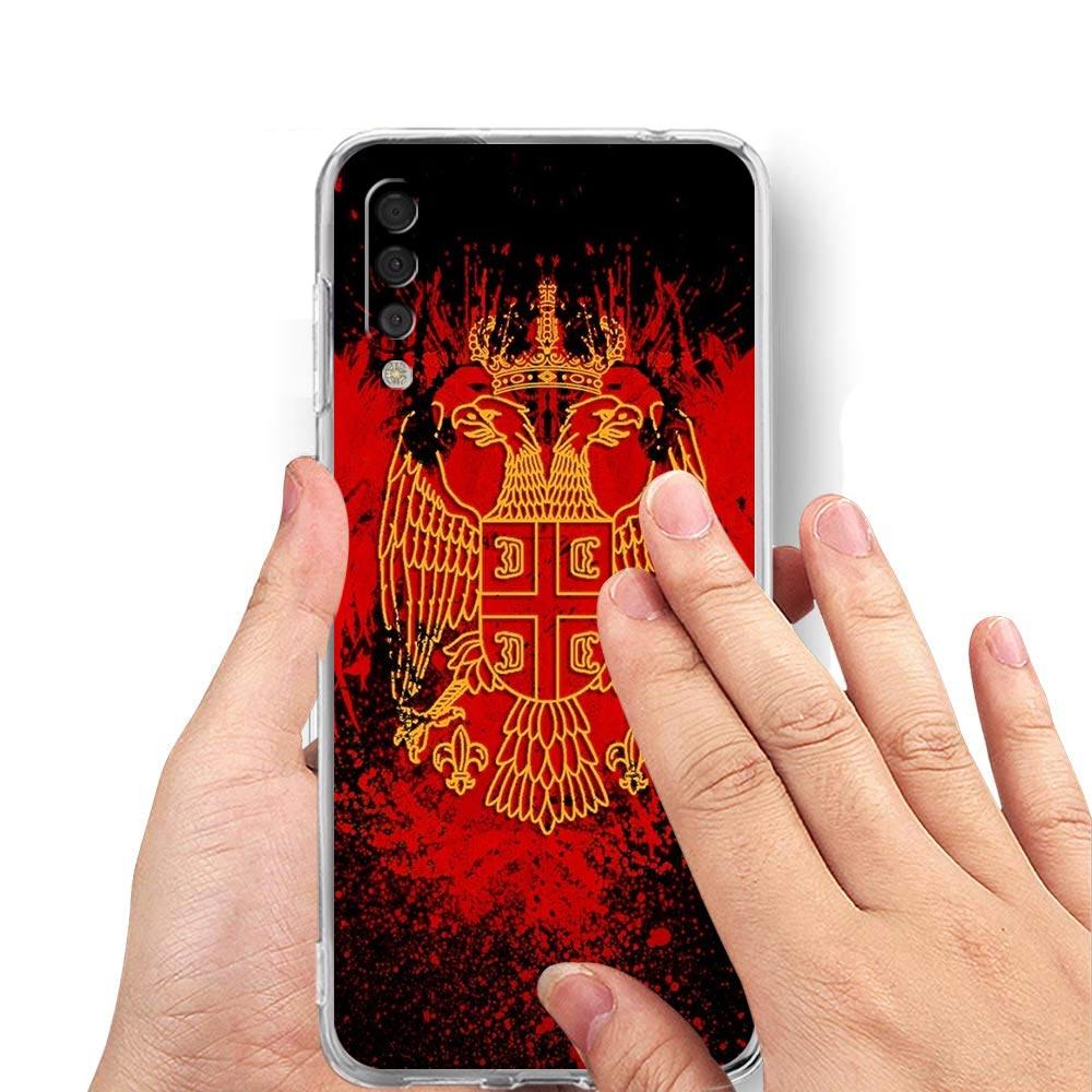 Serbia Flag For Samsung Galaxy A14 Case A50 A70 A30 A40 A20E A10 A10S A20S A02S A04S A12 A22 A32 A34 A42 A52 5G A54 Clear Cover