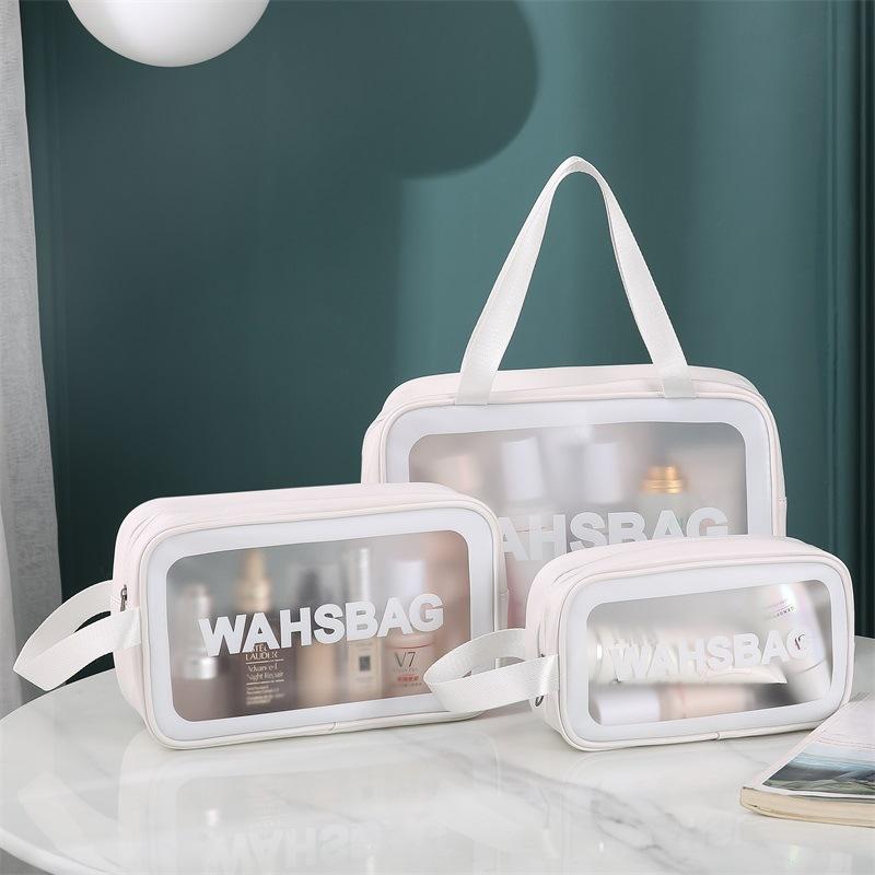New Transparent Makeup Bag Set Toiletry Organizer Washbag for Women Portable Toiletries Pouch Travel Essential Cosmetics Bag