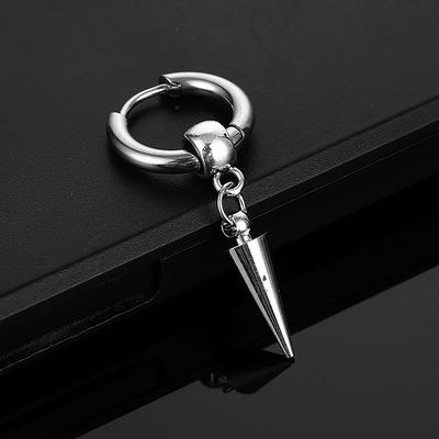 1Pc Stainless Steel Cross Arrow Earrings For Women Men Cool Punk Jewelry Piercing Circle Ear Buckle Dangle Earring Gifts
