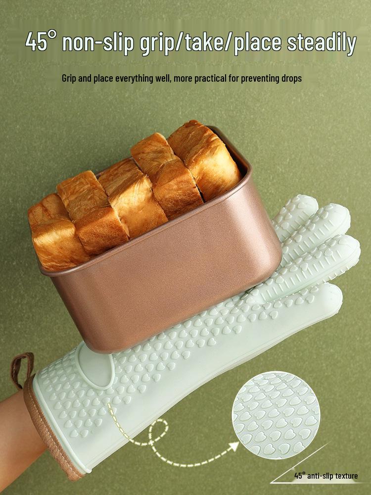 High-Temperature Resistant Silicone Oven Gloves - Non-Slip, Anti-Scald for Baking and Steaming