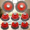 8-Piece Knotted Wire Cup and Disc Brush Set for Removal and Polishing