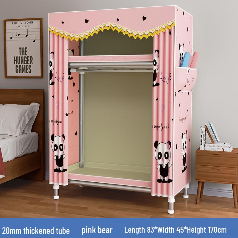 Thickened Steel Pipe Fabric Wardrobe for Dorm or Bedroom Storage
