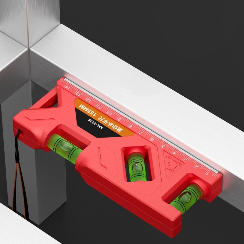 Magnetic Torpedos Level and Ruler, 180/90/45/45 Degree Bubble,Horizontals Ruler Spirits Level for Woodworking