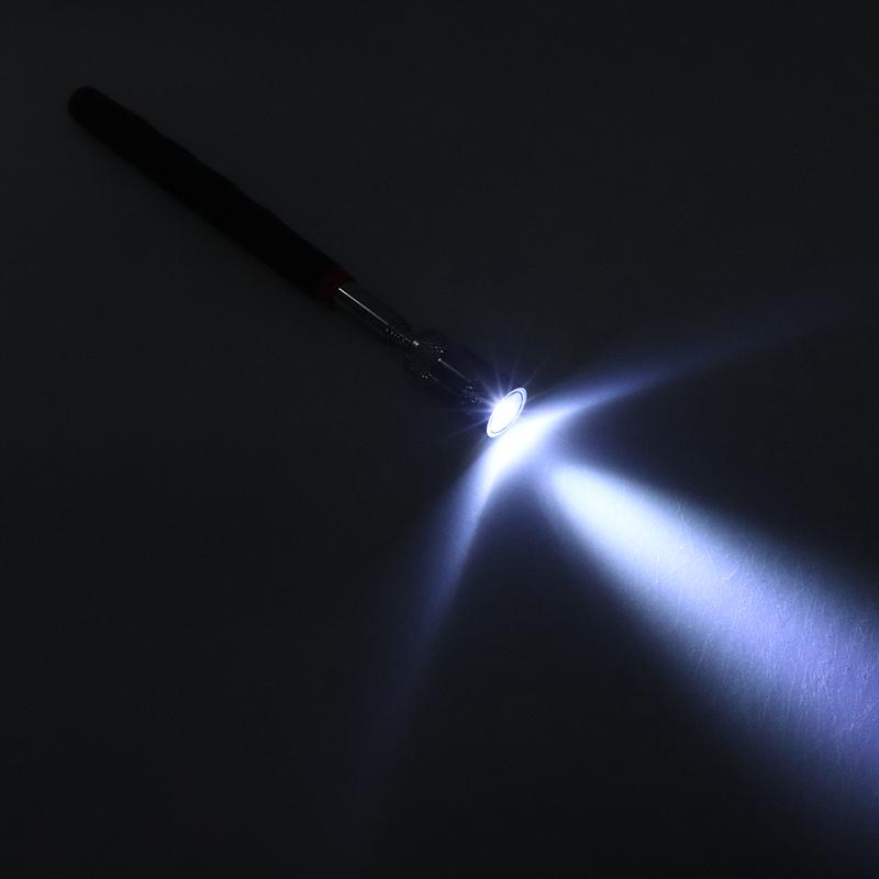 Portable Telescopic Pen Magnetic Pickup Tool; Long Reach Adjustable LED Light for Screw Nut Bolt