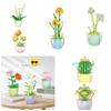 Diy Rose Sunflower Eternal Flower Desktop Decoration Teacher's Day Bouquet Intelligent Assembly Building Blocks Toy