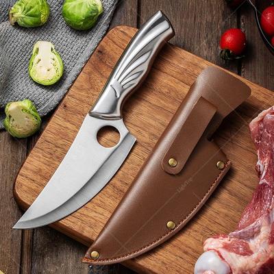 Stainless Steel Slaughter with Small Machete Non-slip Comfortable Handle Design Cutting Meat Vegetables Fruit Sharp Kitchen Knives