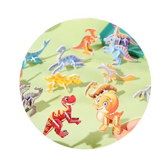 30Pcs DIY 3D Puzzle Set Insect Dinosaur Animal Letter Puzzle Assembly Activity Game Kids Educational Jigsaw Toy Classroom Prizes Party Favors