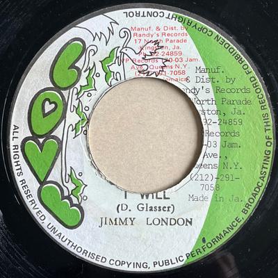7inch Record JIMMY LONDON - I Will NONE Love Jamaica Reggae, Ska & Dub Used