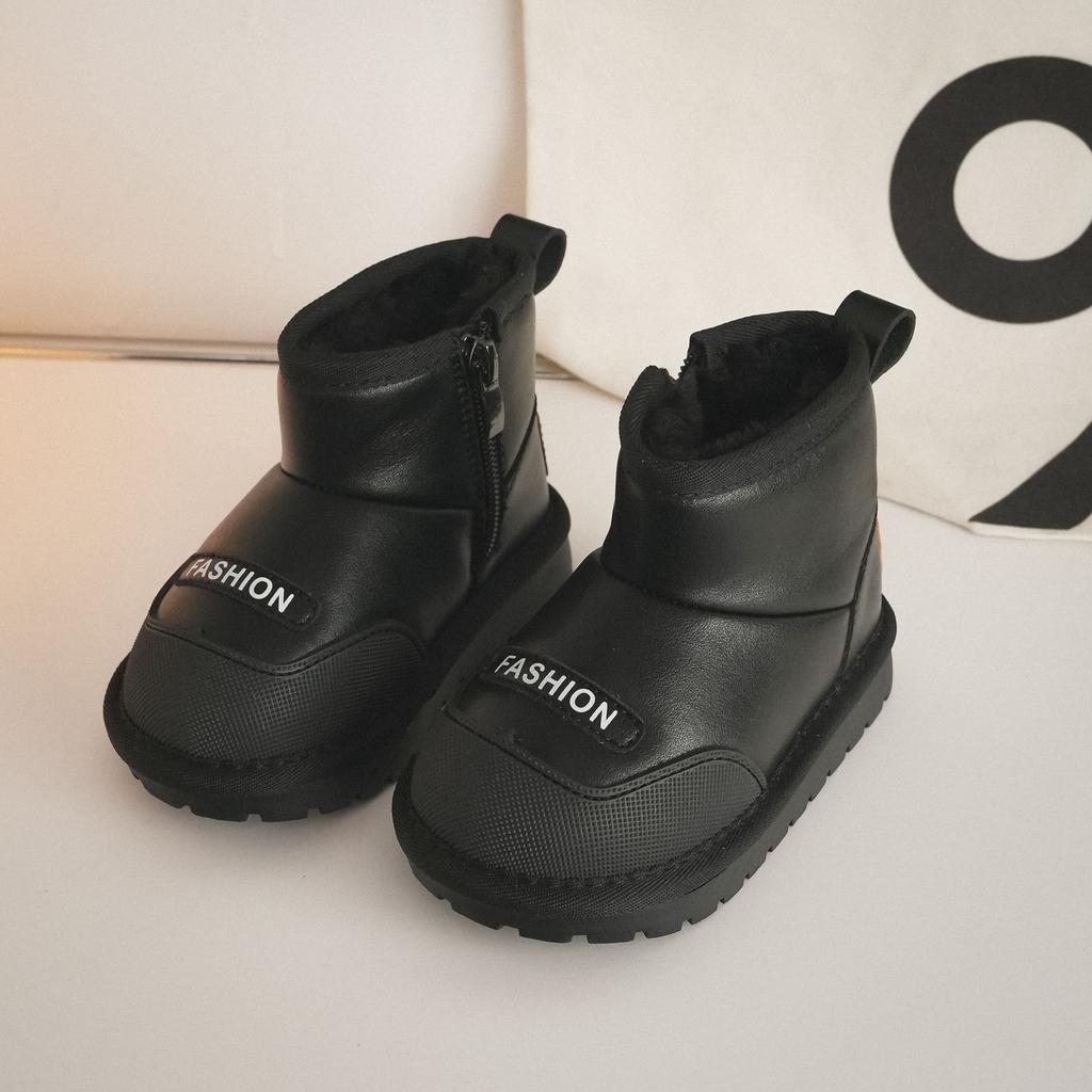 XSHX [Koreanisch Schlicht] Kinder Schneestiefel 2025 Winter Verdickt Warm Jungen und Mädchen Mittelhoch Schmutzabweisend Retro