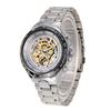 WINNER WINNER Men's Personality Fashion Gold Half Steel Hollow Semi-Automatic Mechanical Watch