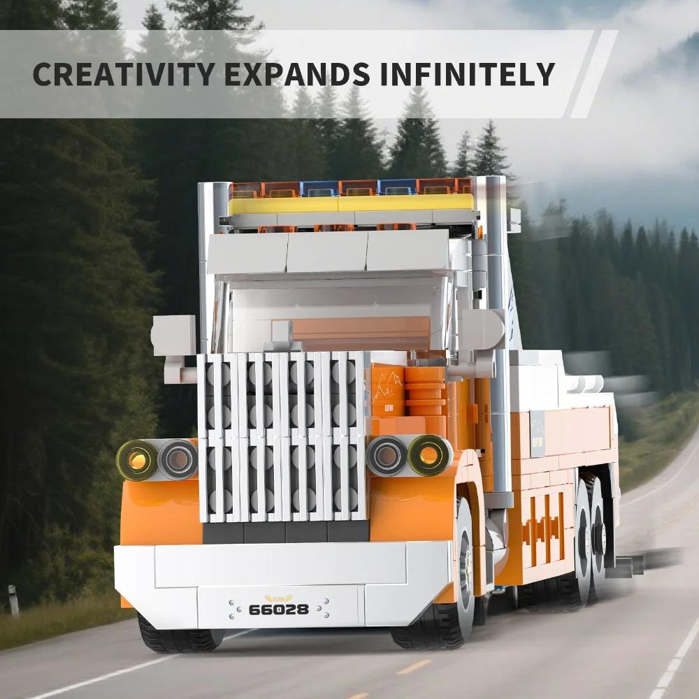 449PCS Heavy-Duty Trailer Building Blocks Educational Assemble Model Bricks Desktop Decoration Toys For Kids Holiday Gifts