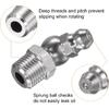 HARFINGTON 8pcs 304 Stainless Steel 45 Degree Grease Fitting PT1/8"-28 SAE Thread Hydraulic Grease Nipple Accessories for Car