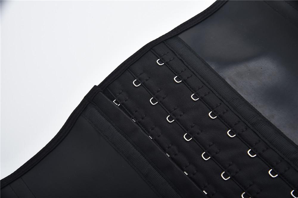 Cross9 Dames Glanzend Latex Korset Body Shaper met Botten Gesp en Buikcontrole
